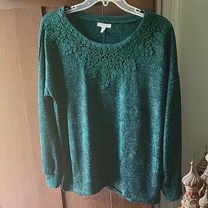 Maurices Green Sparkle Knit Top